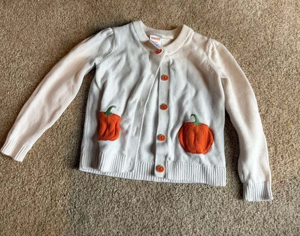 Gymboree Lil' Pumpkin Cardigan Sweater White 12-18M